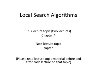 Local Search Algorithms