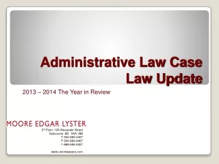 Administrative Law Case Law Update