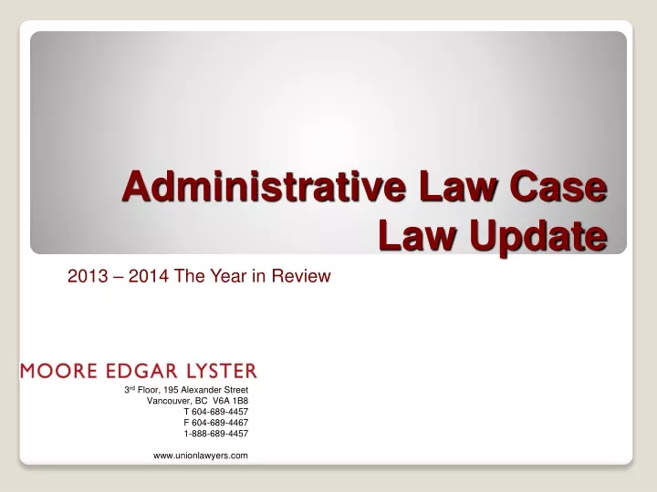 administrative law case law update