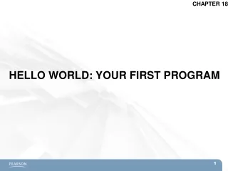 HELLO WORLD: YOUR FIRST PROGRAM