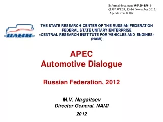 APEC  Automotive Dialogue  Russian Federation,  2012