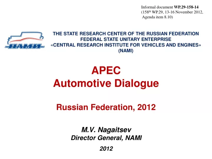 apec automotive dialogue russian federation 2012