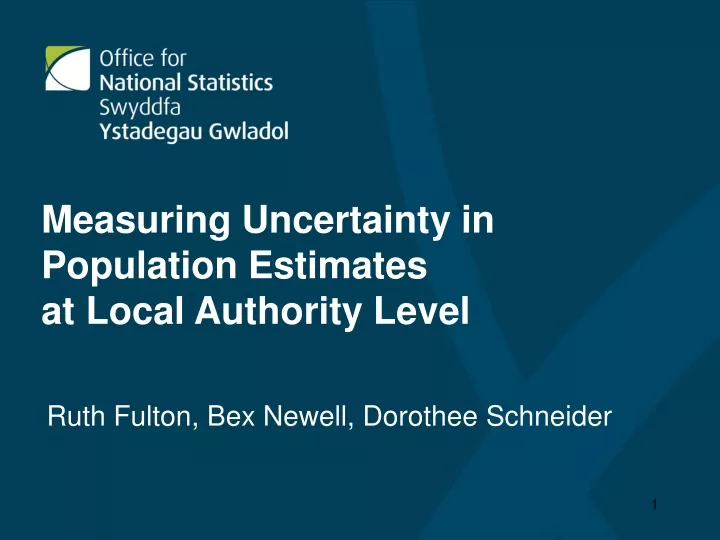 measuring uncertainty in population estimates