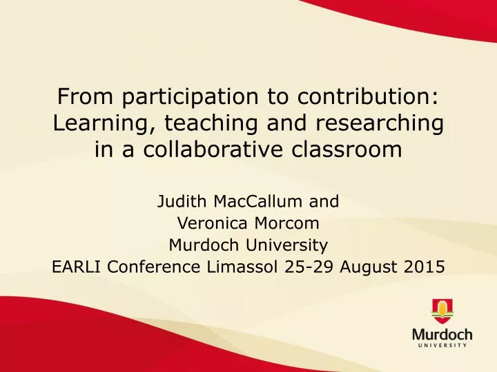 from participation to contribution learning teaching and researching in a collaborative classroom