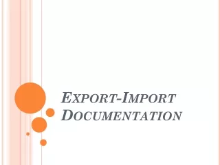 Export-Import Documentation