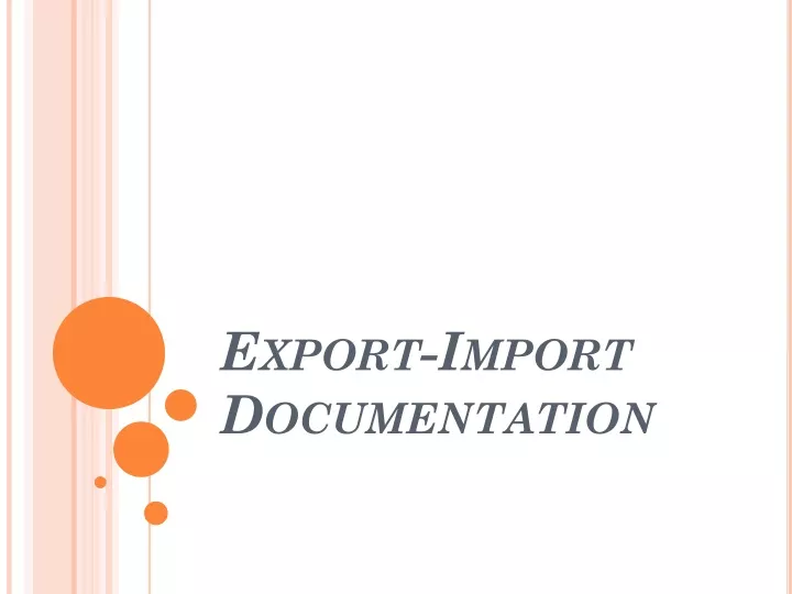 export import documentation