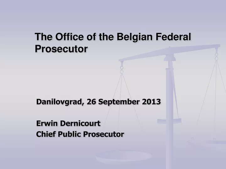 the office of the belgian federal prosecutor