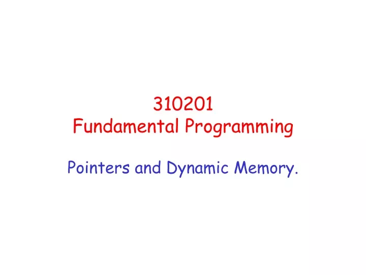 310201 fundamental programming