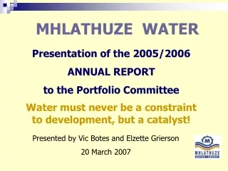 MHLATHUZE  WATER