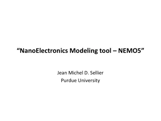 “NanoElectronics Modeling tool – NEMO5”