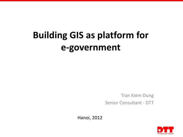 building gis as platform for e government
