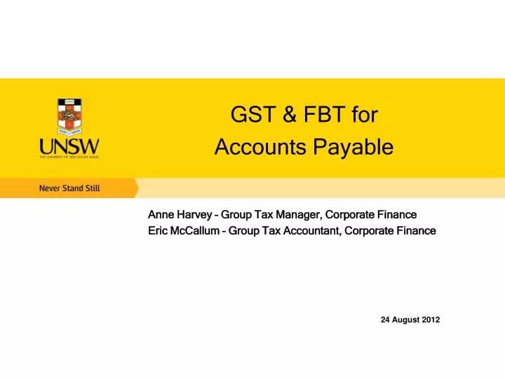 gst fbt for accounts payable