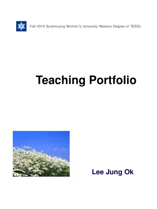 Teaching Portfolio