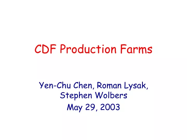 cdf production farms