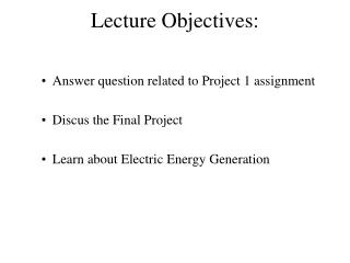 Lecture Objectives: