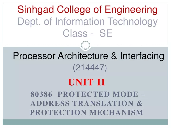 sinhgad college of engineering dept of information technology class se