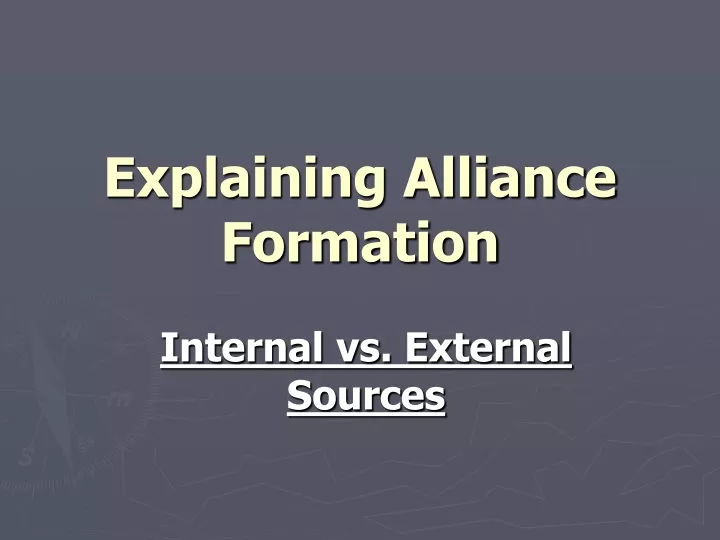 explaining alliance formation