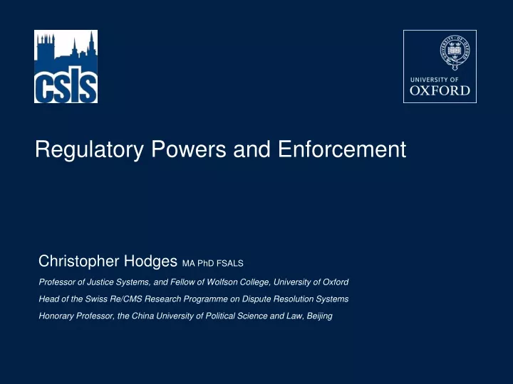 regulatory powers and enforcement