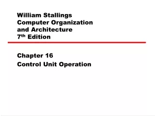 William Stallings  Computer Organization  and Architecture 7 th  Edition