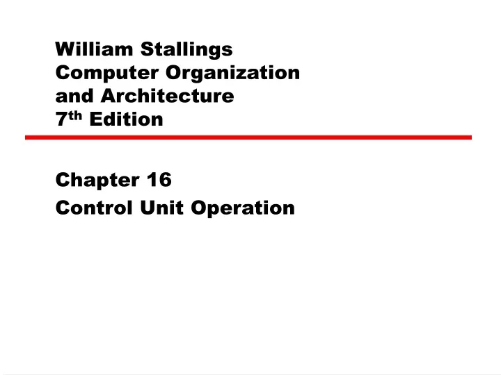 william stallings computer organization and architecture 7 th edition