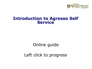 Introduction to Agresso Self Service