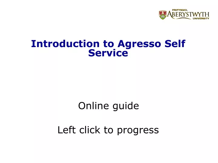 introduction to agresso self service