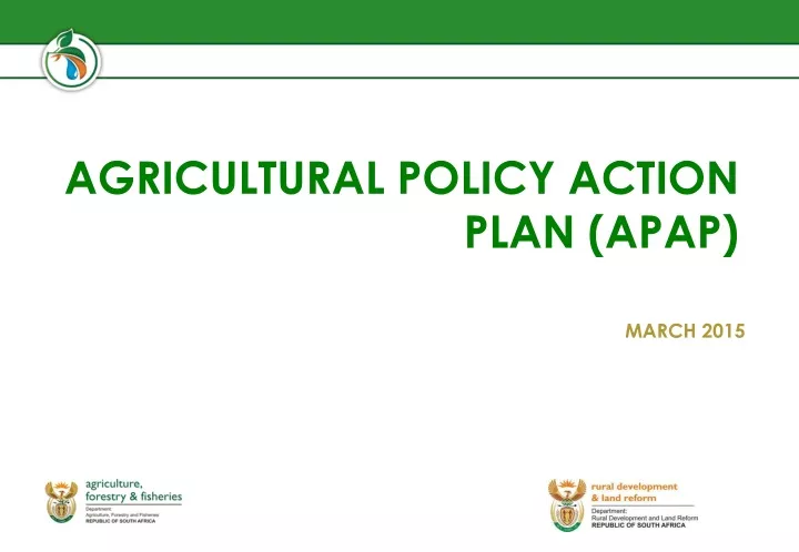 agricultural policy action plan apap