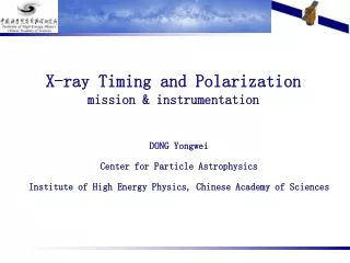 X-ray Timing and Polarization mission &amp; instrumentation