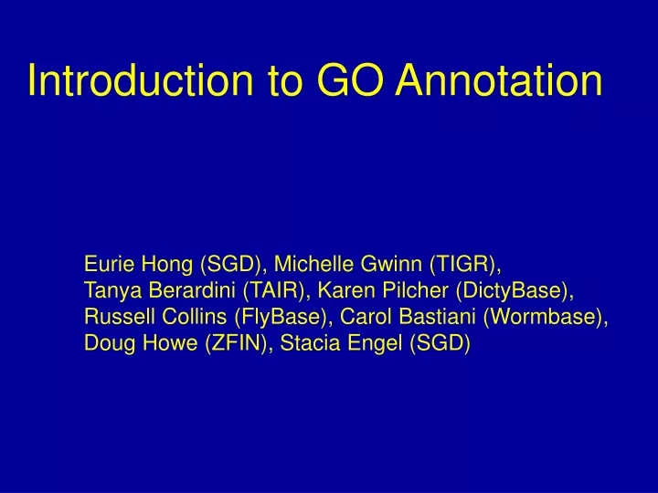 introduction to go annotation