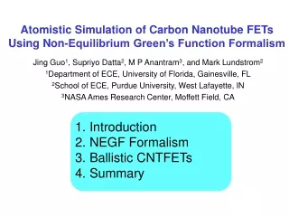 Atomistic Simulation of Carbon Nanotube FETs Using Non-Equilibrium Green’s Function Formalism
