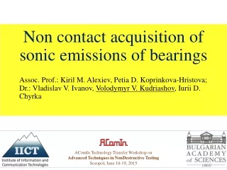 Non contact acquisition  of sonic  emissions of bearings