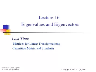 Lecture 16   Eigenvalues and Eigenvectors