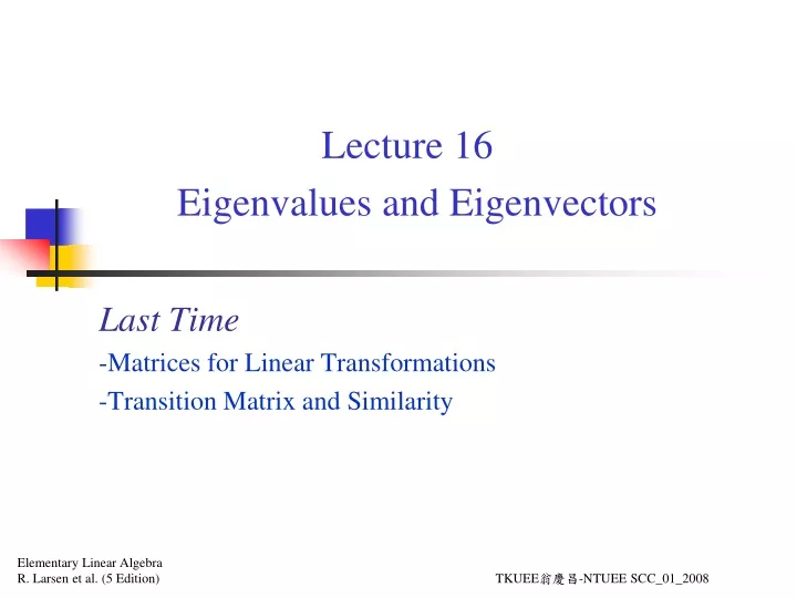 lecture 16 eigenvalues and eigenvectors