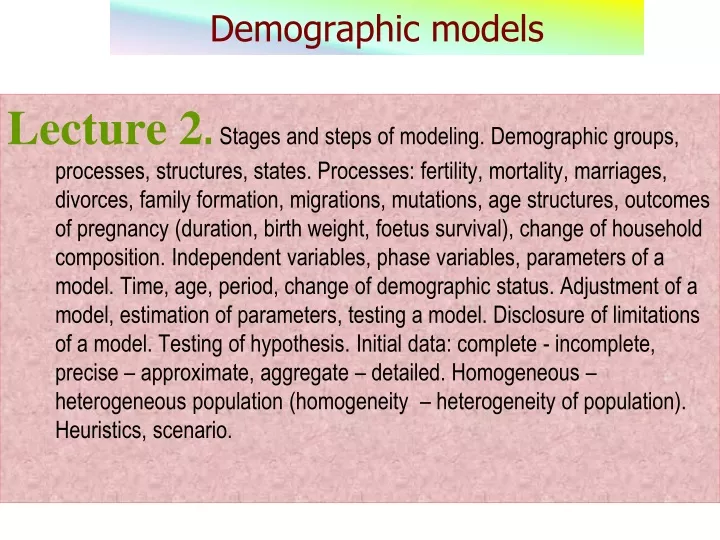 demographic models