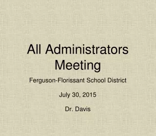 All Administrators Meeting