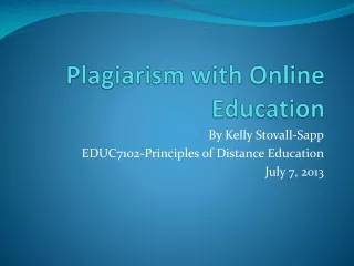 Plagiarism with Online Education
