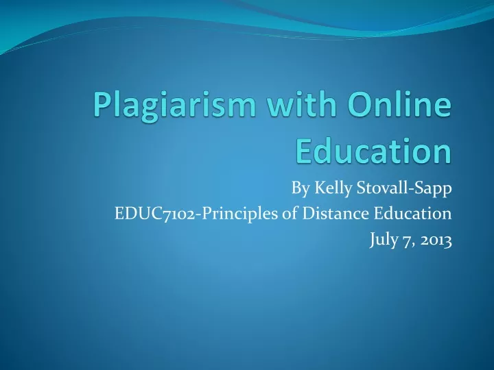 plagiarism with online education