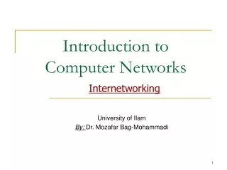 Introduction to  Computer Networks