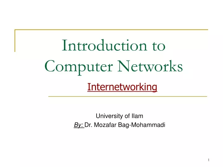 introduction to computer networks