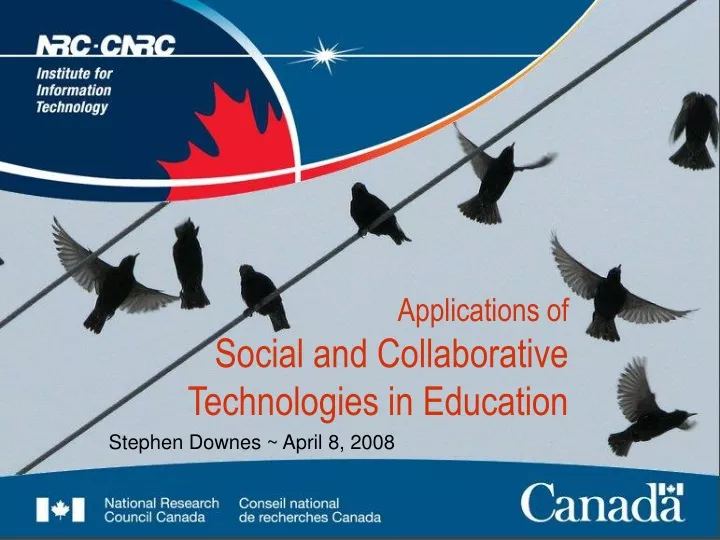applications of social and collaborative technologies in education