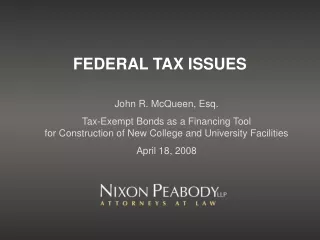 FEDERAL TAX ISSUES