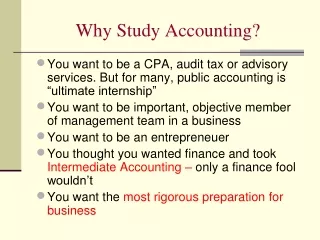 Why Study Accounting?