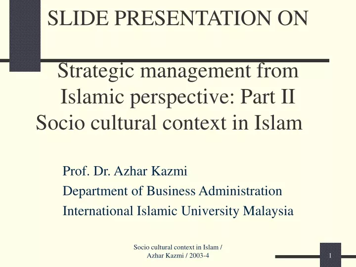 slide presentation on strategic management from