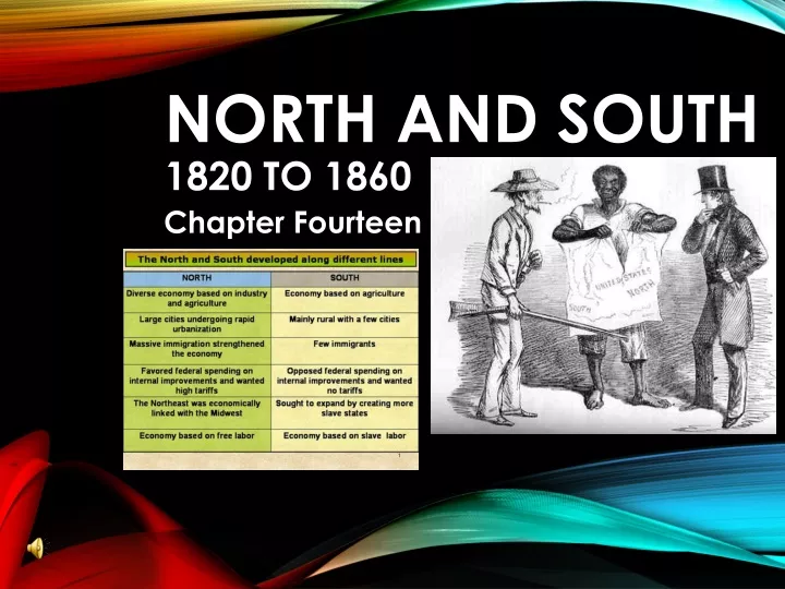 north and south 1820 to 1860