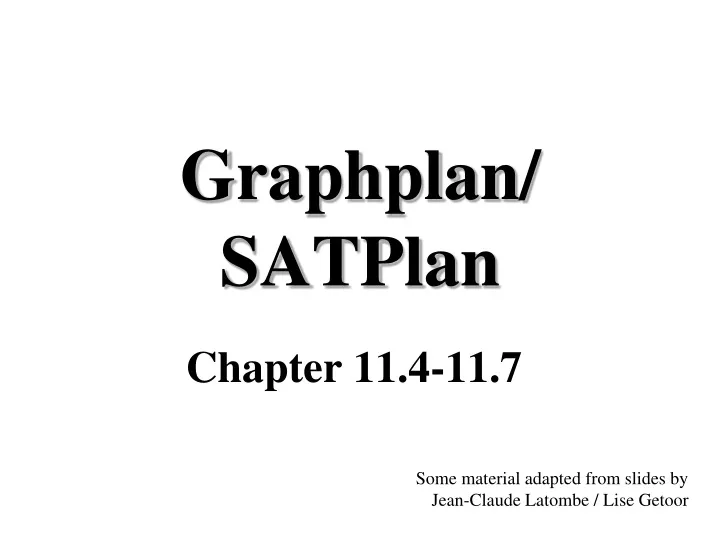 graphplan satplan