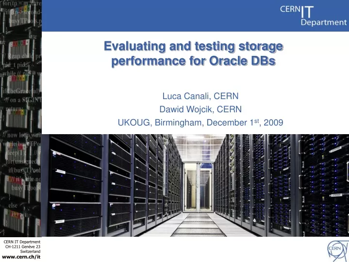evaluating and testing storage performance
