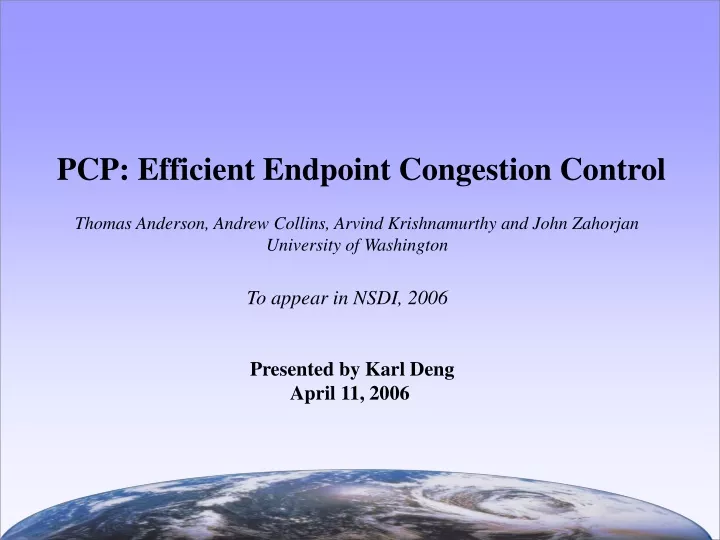 pcp efficient endpoint congestion control