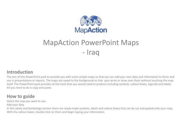 mapaction powerpoint maps iraq
