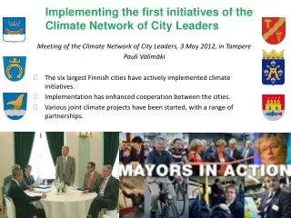 Implementing the first initiatives of the Climate Network of City Leaders