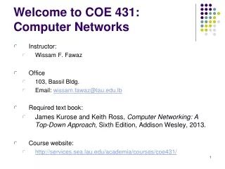 Welcome to COE 431: Computer Networks